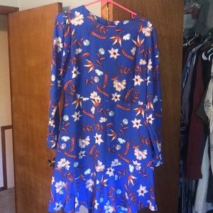 ASTR Blue Ruffle Hem Dress